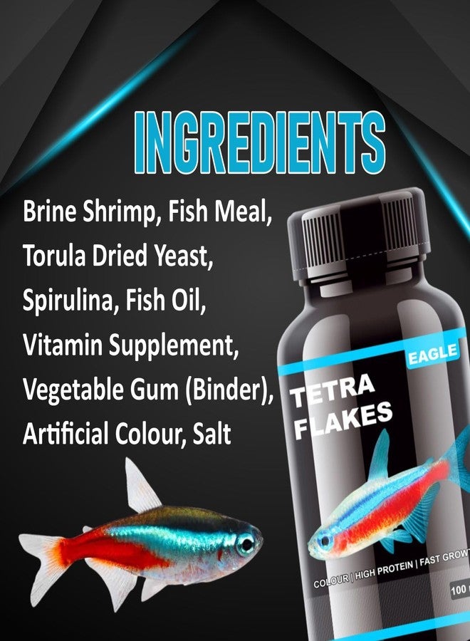 طعام أسماك إيجل تترا فليكس، 100 مل (عبوة من قطعتين | ملون | غني بالبروتين | سريع النمو) - Image 4